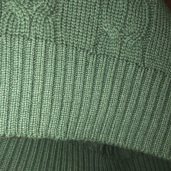 Nautica L Cotton Emerald Green Cable Knit Crewneck Sweater - Picture 9 of 14